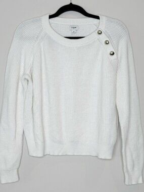 🔥J. Crew White Button-Detail Women's Sweater🔥
